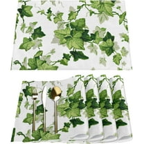 Plant Leaves Placemats Set of 6 Fabric Placemats Square Placemat for Kitchen Table Heat Resistant, Easy to Clean Table Placemats 12x18 Inch