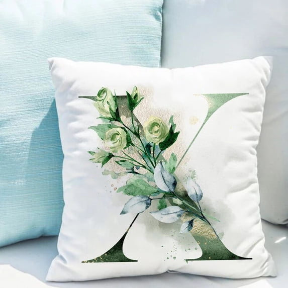 Plant Letter Printing Cushion Cover Pillowcase Home Decoration Sofa Living Room Bedroom