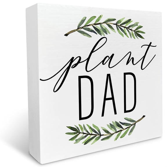 Plant Lover Desk Wooden Box Sign Decor, Plant Dad, Plant Garden Decor Home Office Desk Decoration Gardening Gardener Planter Plant Lover Gifts Home Shelf Desk Decoration 5x5 Inch