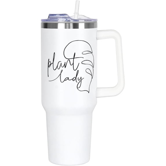 Plant Lover Gifts 40oz Tumbler with Handle Straw Lid,Plant Lady Vacuum Insulated Leak Proof Tumbler Gardening Gifts for Gardener Women,Just One More Plant Accessories Stainless Steel Coffee Cup