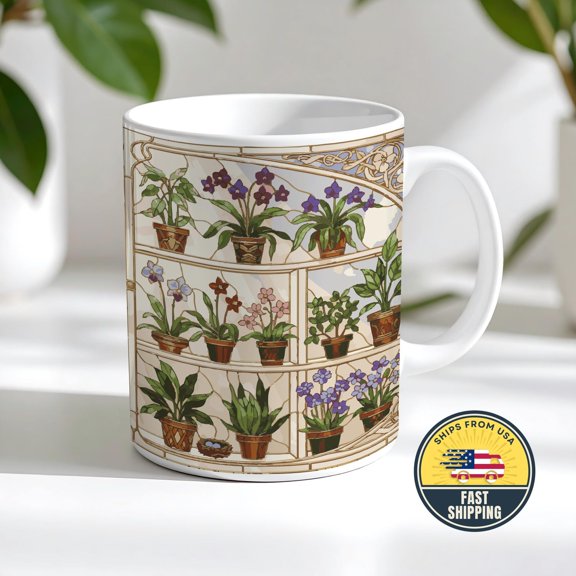 Plant Lover Mug, Plant Lady Coffee Mug, Plant Theme Mug, Plant Lover Coffee Cup, Gift For Mother, Cottagecore Flower Mug, Botanical Mug