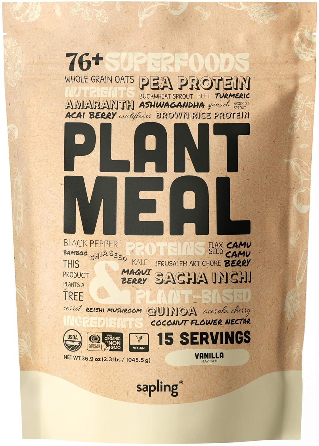Plant Meal Replacement Shake Vanilla 25g of Plant Based Vegan