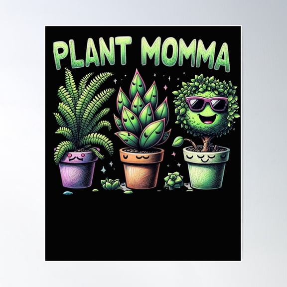 Plant Momma Poster Wall Art, Modern Wall Decor For Living Room Bedroom, 8x12 UNFRAMED