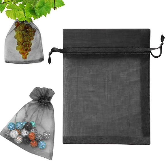 Plant Net Bag for Birds&Festival Candy Packaging–Multi-Purpose Mesh Net Cloth Bag for Agricultural Use,Egg Decoration&More Black 1pc