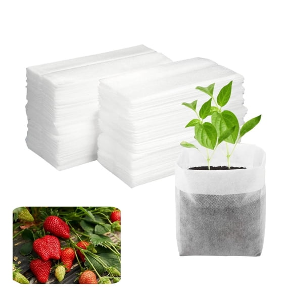 Plant Nursery Bags,QZS Flower Seeding Bags,Plant Grow Packs for Vegetable,Nursing Growing Pouch for Vegetable,Flower,Fruit Saplings,200Pack
