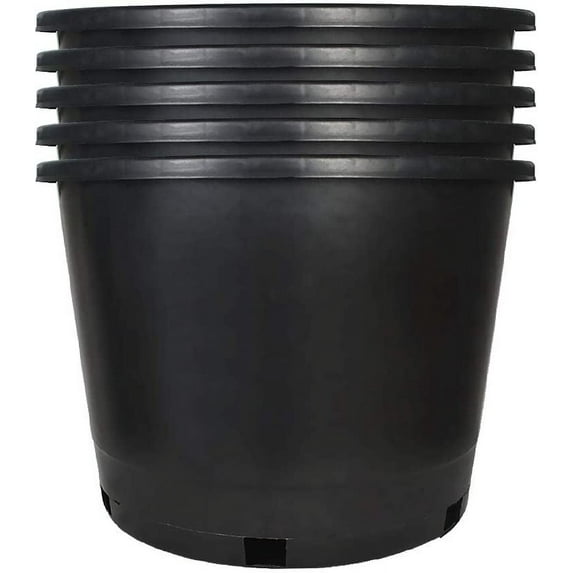 Plant Nursery Pot 10-Pack 1 Gallon Plastic Garden Planter Pots Flower Seedling Injection Molded Container Seed Starting Pot Set for Indoor Outdoor Plants Seedlings Vegetables Black