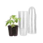 Plant Nursery Pots PET Flower Seed Starting Pots Container with Dome with Drainage Holes - 30 Piece