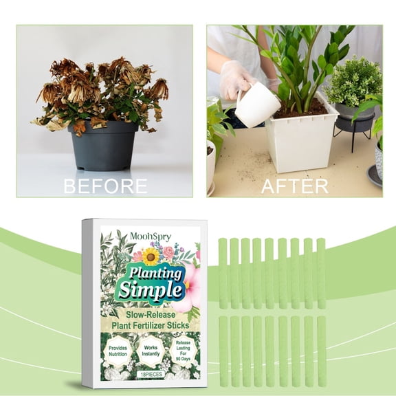 Plant Nutrient Sticks, Slow Release Plant Food for Indoor Outdoor Potted Flowers, Greens & Garden Plants