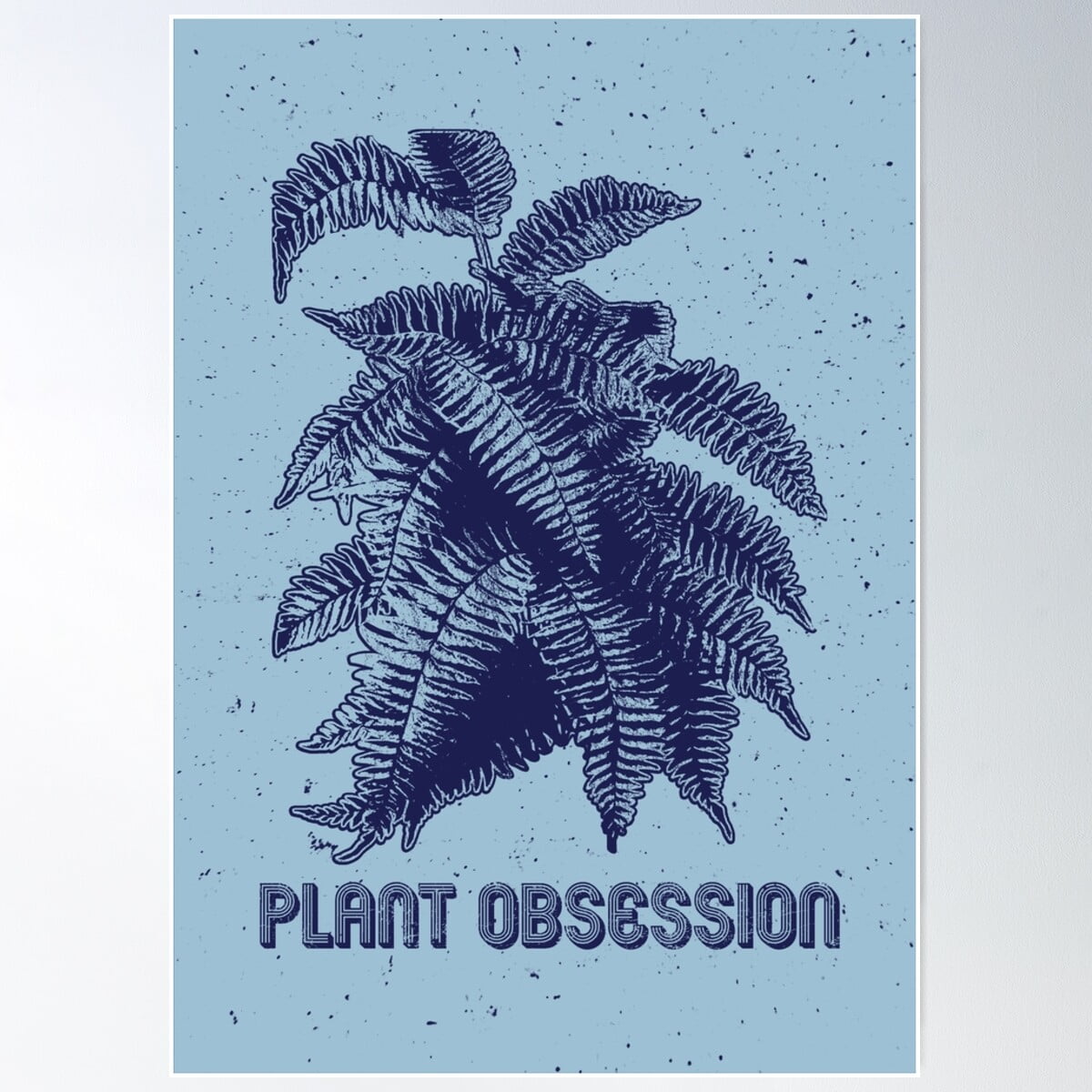 plant-obsessed-navy-blue-artwork-poster-wall-art-modern-wall-decor