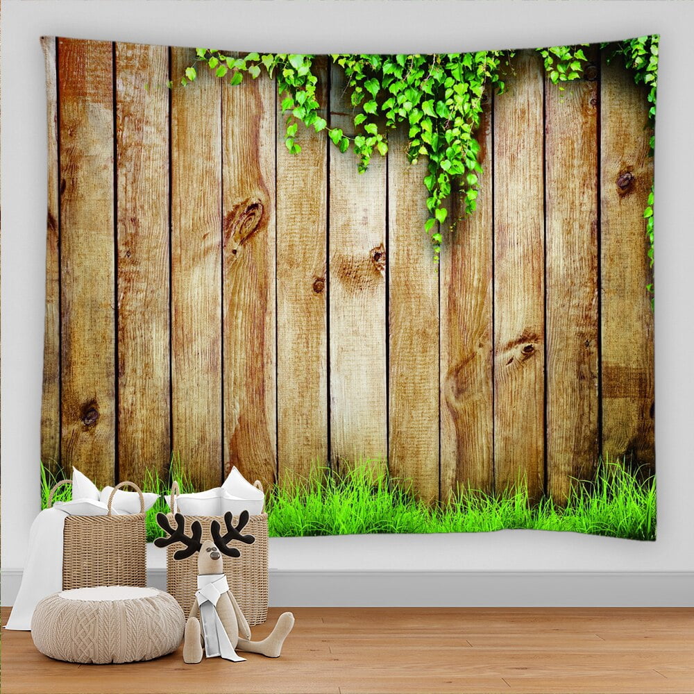Plant On Wood Board Wall Tapestry Wall Hanging Farmhouse Decor Large ...