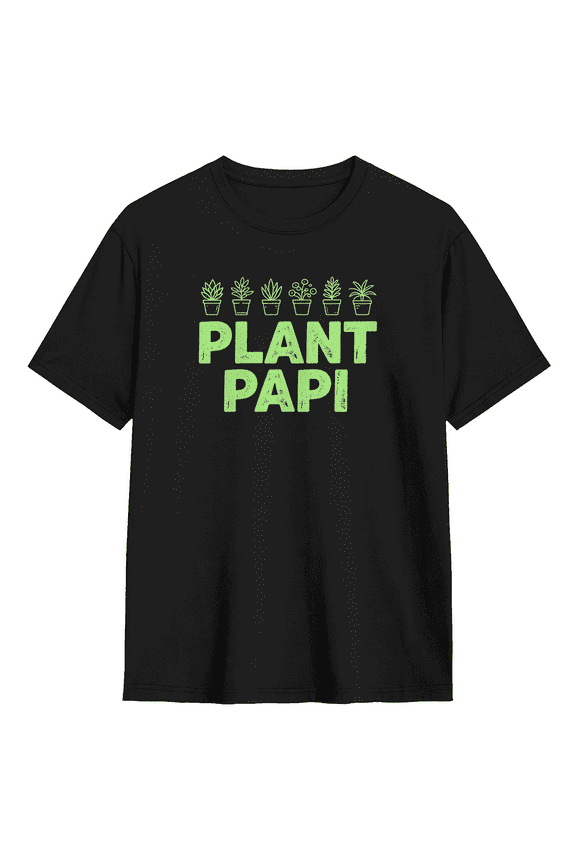 Plant Papi Retro Graphic Tee for Men, Fun Beach Cotton Short Sleeves T-Shirt