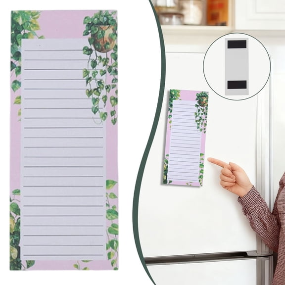 Plant Pattern Notepad List Memo Pad, Magnetic Tear Off To Do List with Lined Pages for Fridge Whiteboard Metal Cabinet, Daily Task Planner, Meal Planning Notes, Home Kitchen Office Organization, G