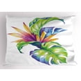 thumbnail image 1 of Plant Pillow Sham Tropical Leaves and Monstera with Abstract Color Scheme Hawaiian Floral Elements, Decorative Standard Queen Size Printed Pillowcase, 30 X 20 Inches, Multicolor, by Ambesonne, 1 of 2