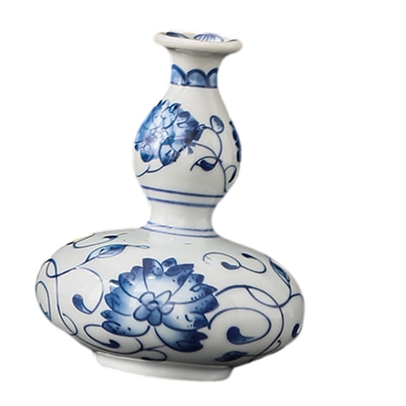 Plant Planter, Vintage Blue And White Porcelain Plant Pots, Centerpiece Vase For Tabletop Decoration