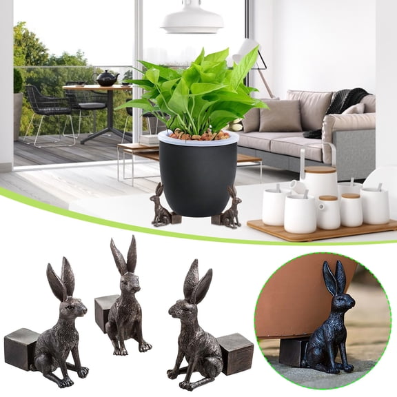 Plant Pot Feet Set of 3, Resin Flower Pot Risers for Drainage and Air Circulation, Prevent Water Rings on Floors Patio, Heavy Duty Planter Lifts for Indoor Outdoor