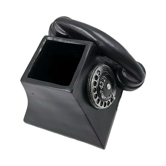 CIMAXIC 1Pc Retro Black Resin Indoor and Outdoor Decorative Telephone Flower Pot