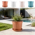 thumbnail image 1 of Plant Pot,Planter Container,Breathable Pot Retro Style With Drainage Base Root Control Design For Indoor Outdoor Green Plant Cultivation(Blue), 1 of 7