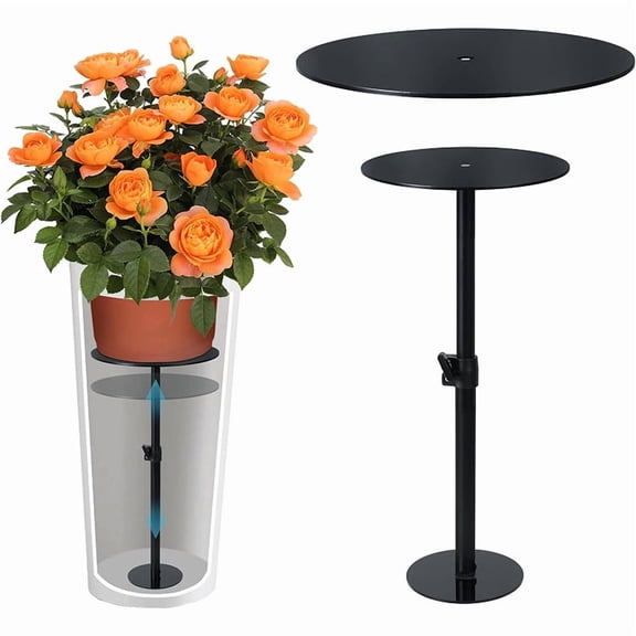 Plant Pot Riser, Adjustable, 1 Pack Black, for Indoor Outdoor Tall Cone Planter Pot Filler Insert