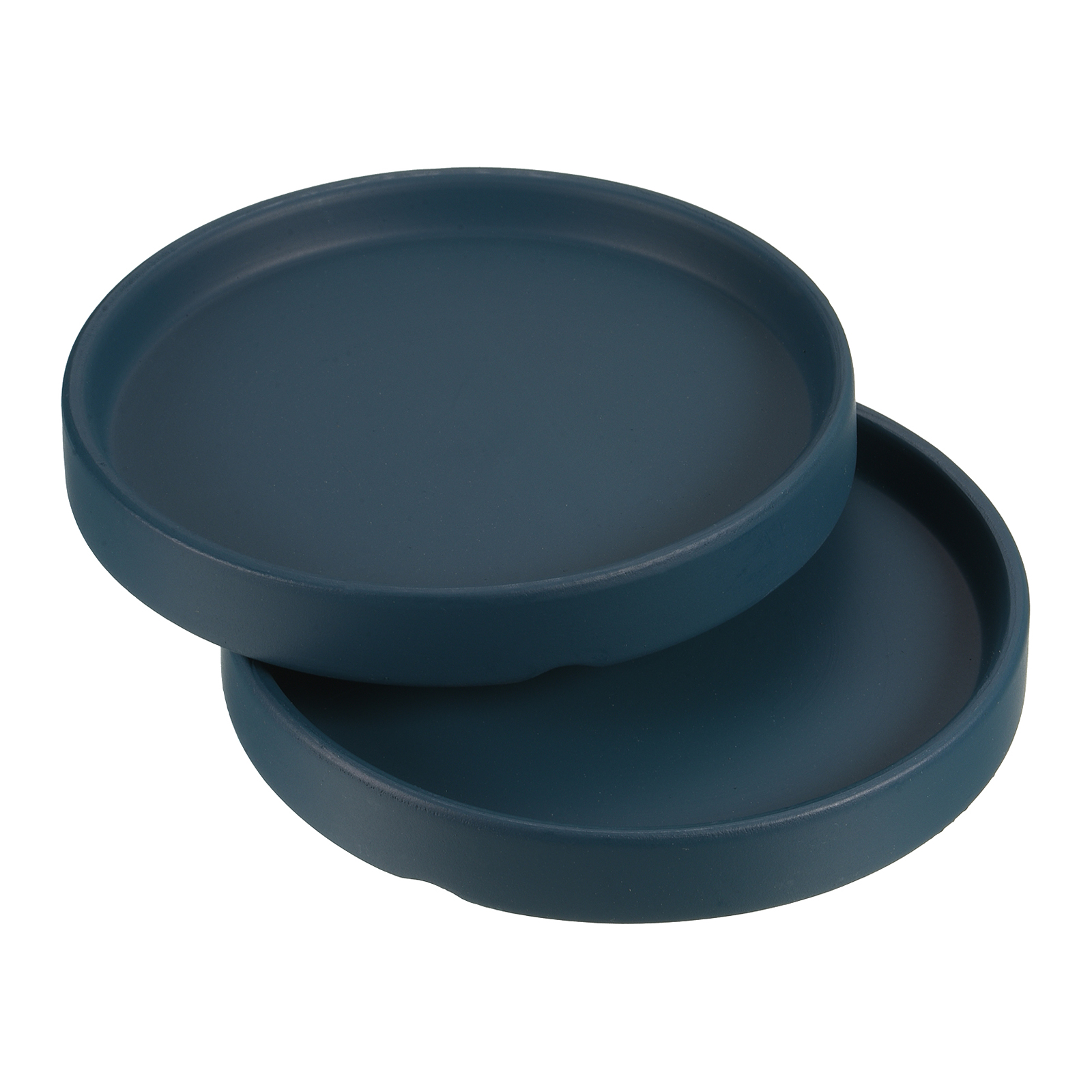 Uxcell Plant Pot Saucer, Ceramic Round Flower Planter Tray for Indoor, 5 inch Dark Blue 2 Pack