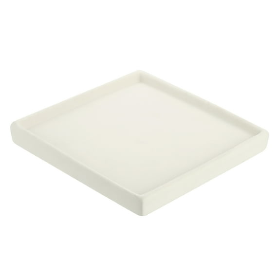 Plant Pot Saucers 6.7 Inch, Ceramic Square Flower Tray for Indoor, Beige