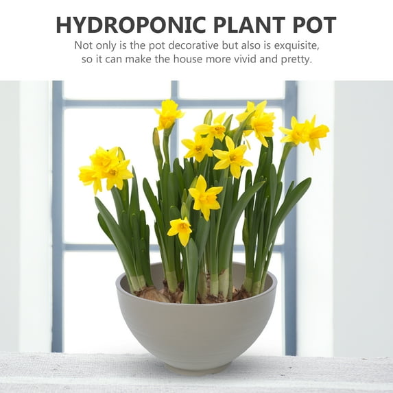 Supvox 1Pc Yellow Resin Stone Plant Pot Large Deep Decorative Flower Container