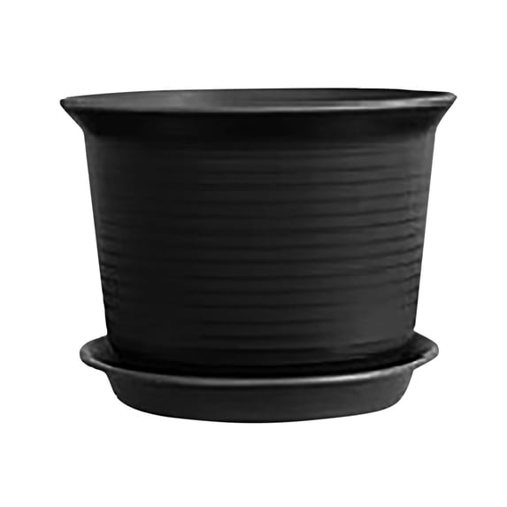 Plant Pot, Thickened Plastic Flower Pots, Resin-Look Decorative Planters, Creative Unique Design Plant Pots, Plastic Planters with Drainage, Indoor/Outdoor Decor Plant Pots with Saucers A4#LC