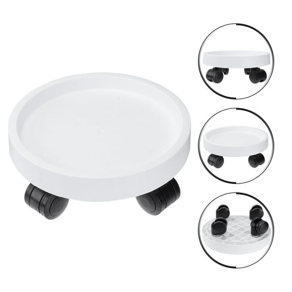 LIOOBO 1Pc White Plant Pot Tray Flowerpot Base Plate with Thick Resin Material for Indoor Gardening