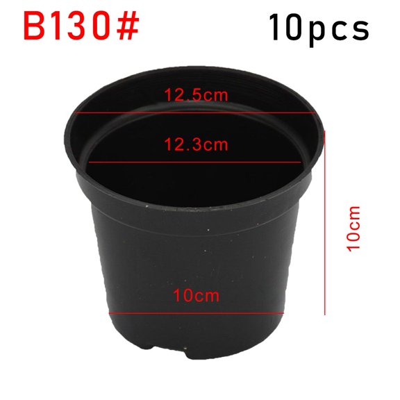 Plant Pots 10Pcs Black Plastic Plant Pots Multiple Sizes Large Flower Pot Strong Set Of 8 B130
