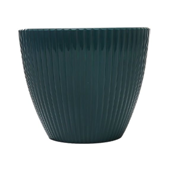 Plant Pots, 5 Pack Flower Pots Outdoor Indoor, Planters with Drainage Hole and Tray Saucer Jungle Green 13CM