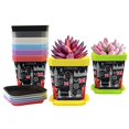 Plant Pots, 8 Pack Plastic Planters Modern Flower Pot with Drainage