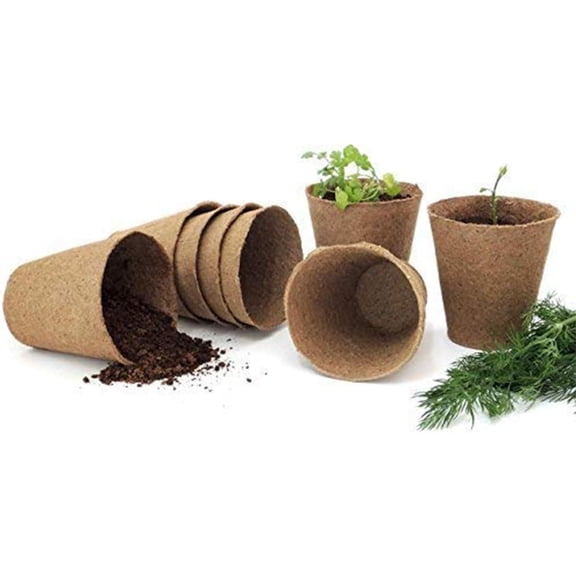 Plant Pots,Biodegradable Paper Pots for Seedlings Plants,100 Pcs 3 Inch Flower pots,with Bonus 50 Plant Label(Rose)