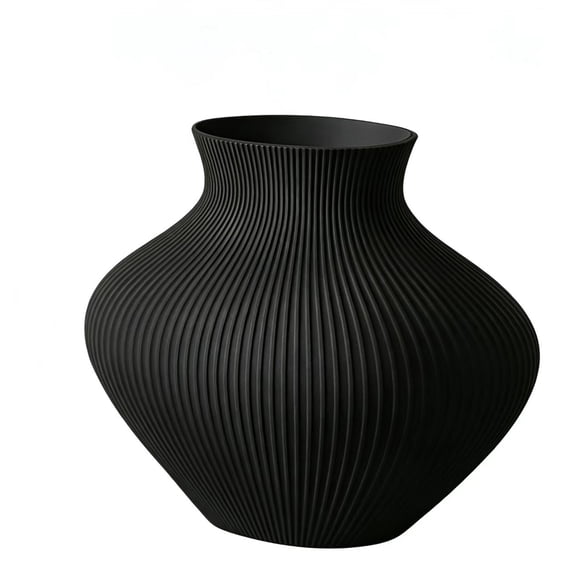 Plant Pots Floral Arrangement Vase, Modern Simple Design for Multiple Flowers or Single Stem, Home Table Decor Indoor Outdoor Black