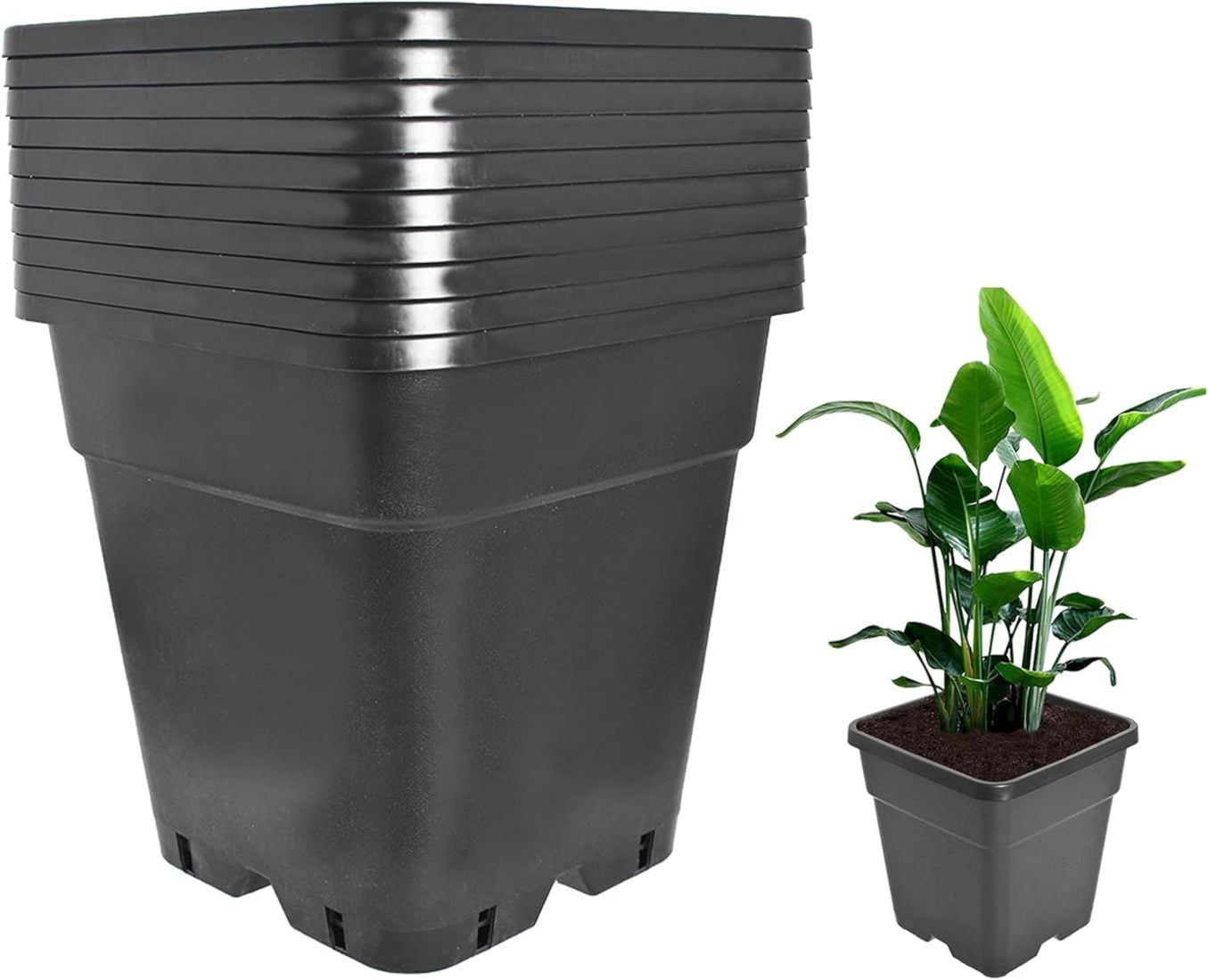Plant Pots Flower Pot 10-Pack 10 Gallon Planter Nursery Pot Garden ...