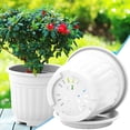 thumbnail image 1 of Plant Pots,Flower Pots with Drainage Hole & Saucer,Indoor Roman Architectural Style Flower Pot,For And Growing Plants,Flowers,Tall Indoor Pots,And Rearranging Garden Or Home Decor,White, 1 of 9