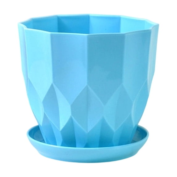 Plant Pots Indoor with Drainage Holes – Plastic Flower Pots 5.5 Inch– Modern Planters for Indoor Plants, Room & Office Decor