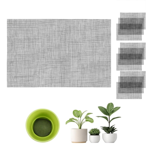 Plant Pots Mesh Pads 20pcs Flower Pot Hole Mesh Pad Outdoor Planter Drainage Screens for Home 7.9x11.8In DIY Plastic Screens for Drainage