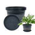 thumbnail image 1 of GENTINGBRO Brown Plastic Plant Pots 3 pcs Flower Pots for Indoor Outdoor with Drainage Holes Saucer, 1 of 6