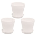 thumbnail image 1 of Plant Pots, Planters for Indoor Plants, 3 Pack 5" Outdoor Plastic Flower Pots Plant Growing Pots with Drainage Hole & Tray for Garden Balcony Windowsill House, 1 of 4
