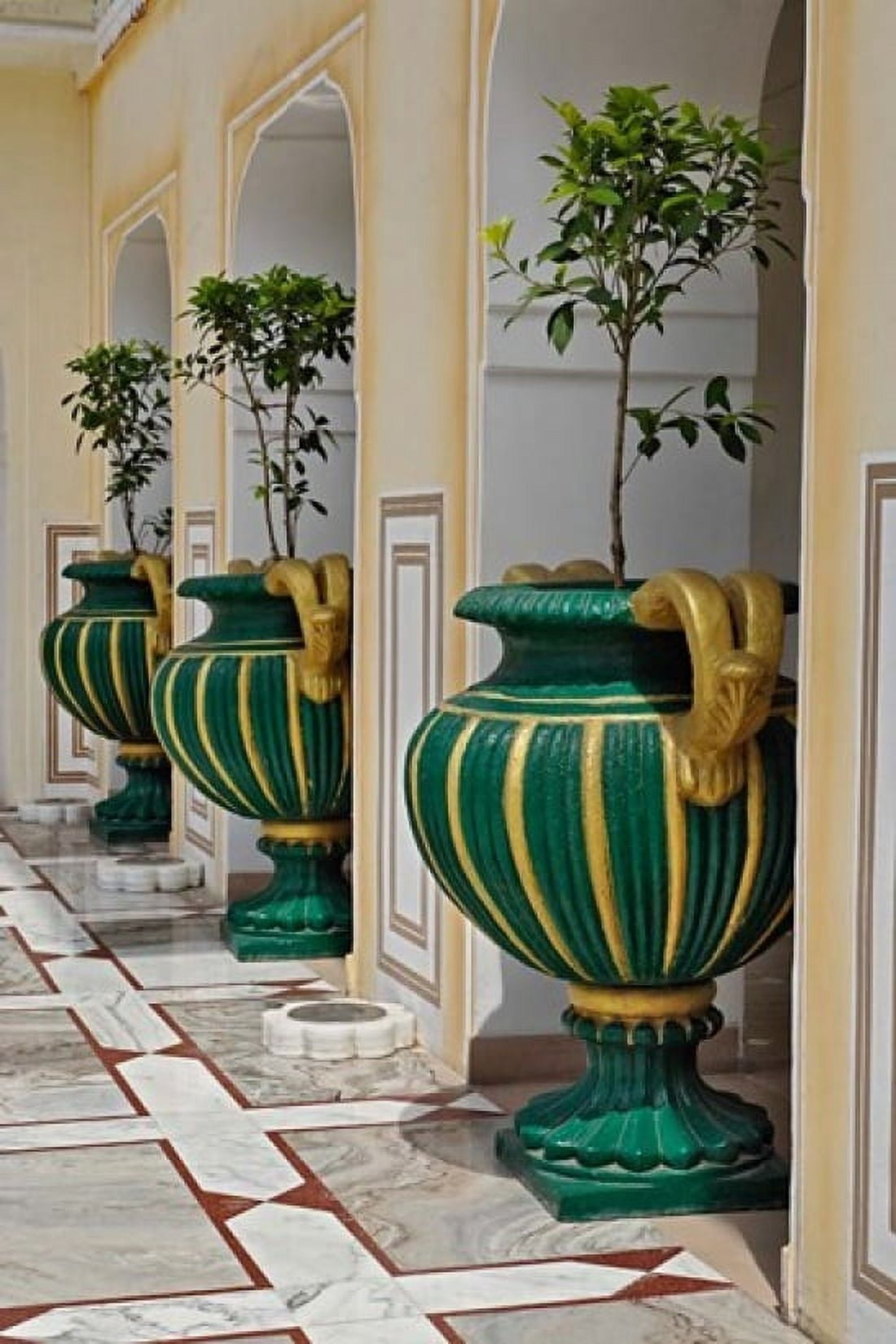 Plant Pots Raj Palace Hotel Jaipur India Canvas Art - Adam Jones  DanitaDelimont (23 x 35)