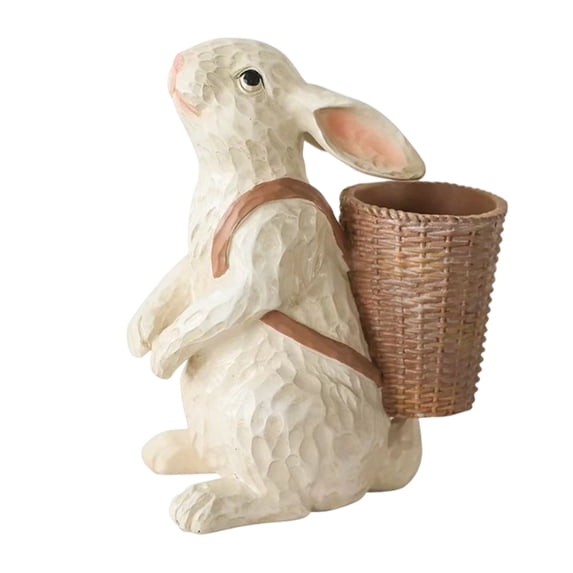 Plant Pots Simulated Animal Bunny Figurine, Creative Flower Pot for Patio Decoration and Home Décor Indoor Outdoor