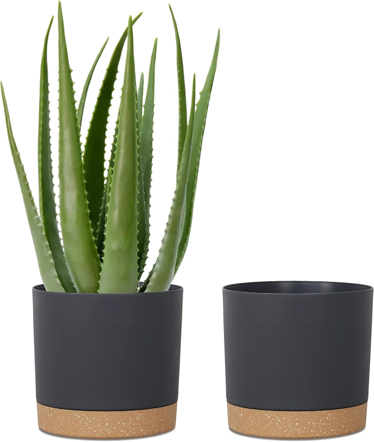 Plant Pots for Indoor Plants, 2 Pack 10 Inch Plant Pot Plastic Flower ...