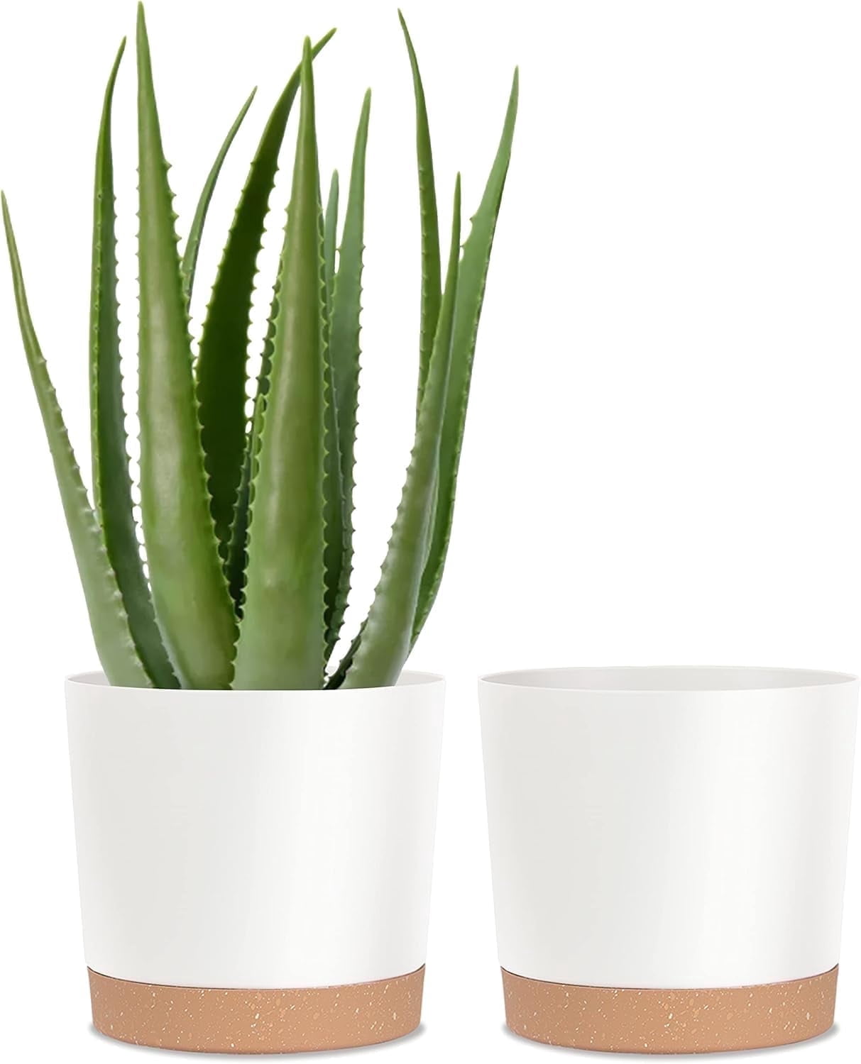 Plant Pots for Indoor Plants, 2 Pack 10 Inch Plant Pot Plastic Flower ...