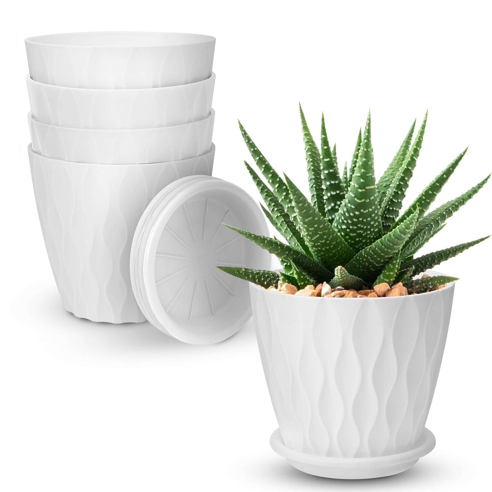 White Plastic Plant Pots & Planters