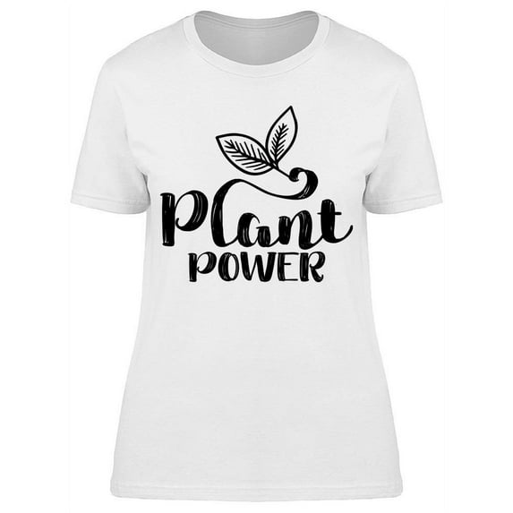 Plant Power Vegan Leaves Graphic T-Shirt Women -Image by Shutterstock, Female 3X-Large