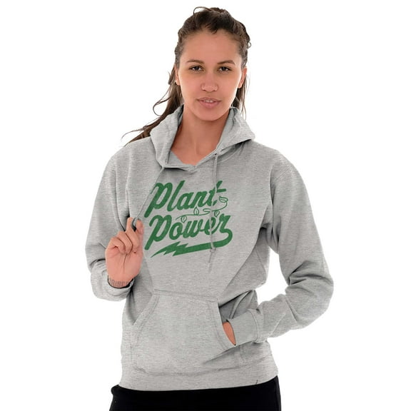 Plant Power Vegetarian Vegan Workout Hoodie Sweatshirt Women Men Brisco Brands L