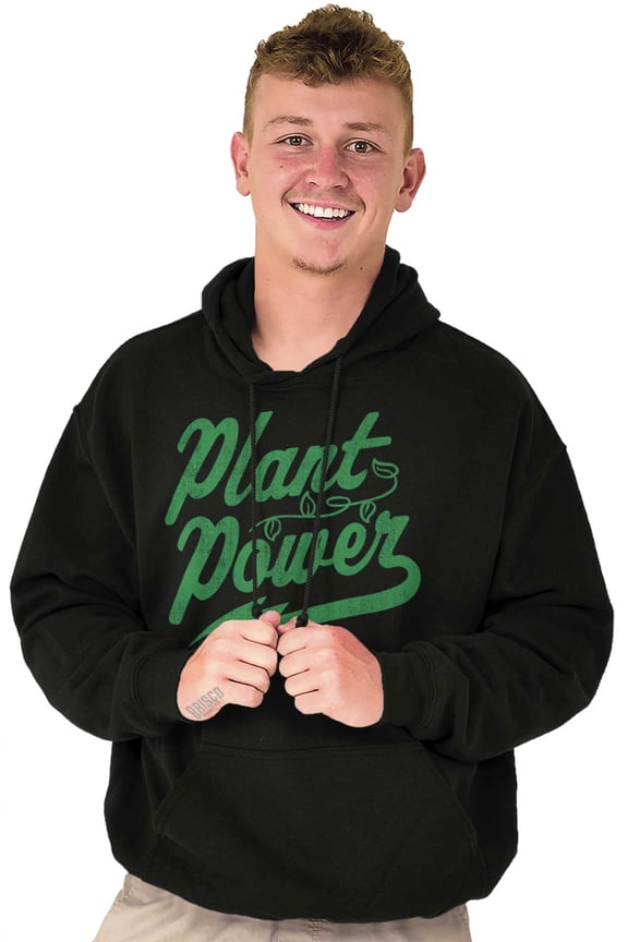 Plant Power Vegetarian Vegan Workout Unisex Plus Fleece Graphic Hoodie Brisco Brands 3X