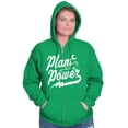 thumbnail image 1 of Plant Power Vegetarian Vegan Workout Zip Up Hoodie Men's Women's Brisco Brands L, 1 of 6