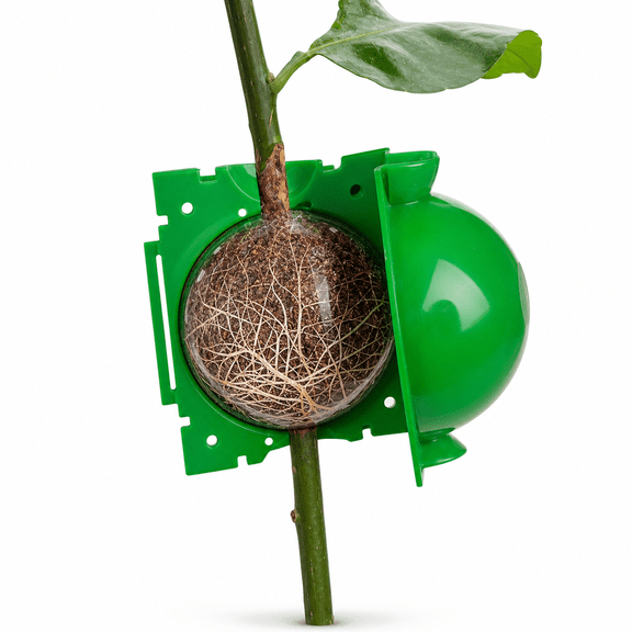 Plant Propagation Rooting Pods 10 Pack, 3.1 Inch Air Layering Grafting Ball, Reusable Cloning Growing Box for Tree Shrub Rose Reproduction, Green