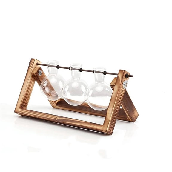 Plant Propagation Stations with Wooden Stand & 3 Glass Bulb Vases - Plant Terrarium for Indoor Plants, Home Office Desk Decor, Gardening Gifts for Women Mom, Birthday Gifts for Plants Lovers