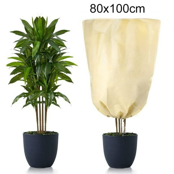 Plant Protection Cover Reusable Frost Cold Protection Drawstring Winter Garden Plant Shrub Cover Non-Woven Fabric